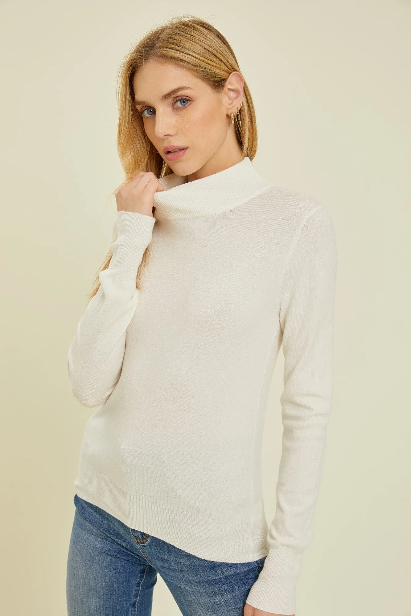 Cocoa Please Mockneck Sweater- Ivory