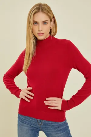 Cocoa Please Mockneck Sweater- Red