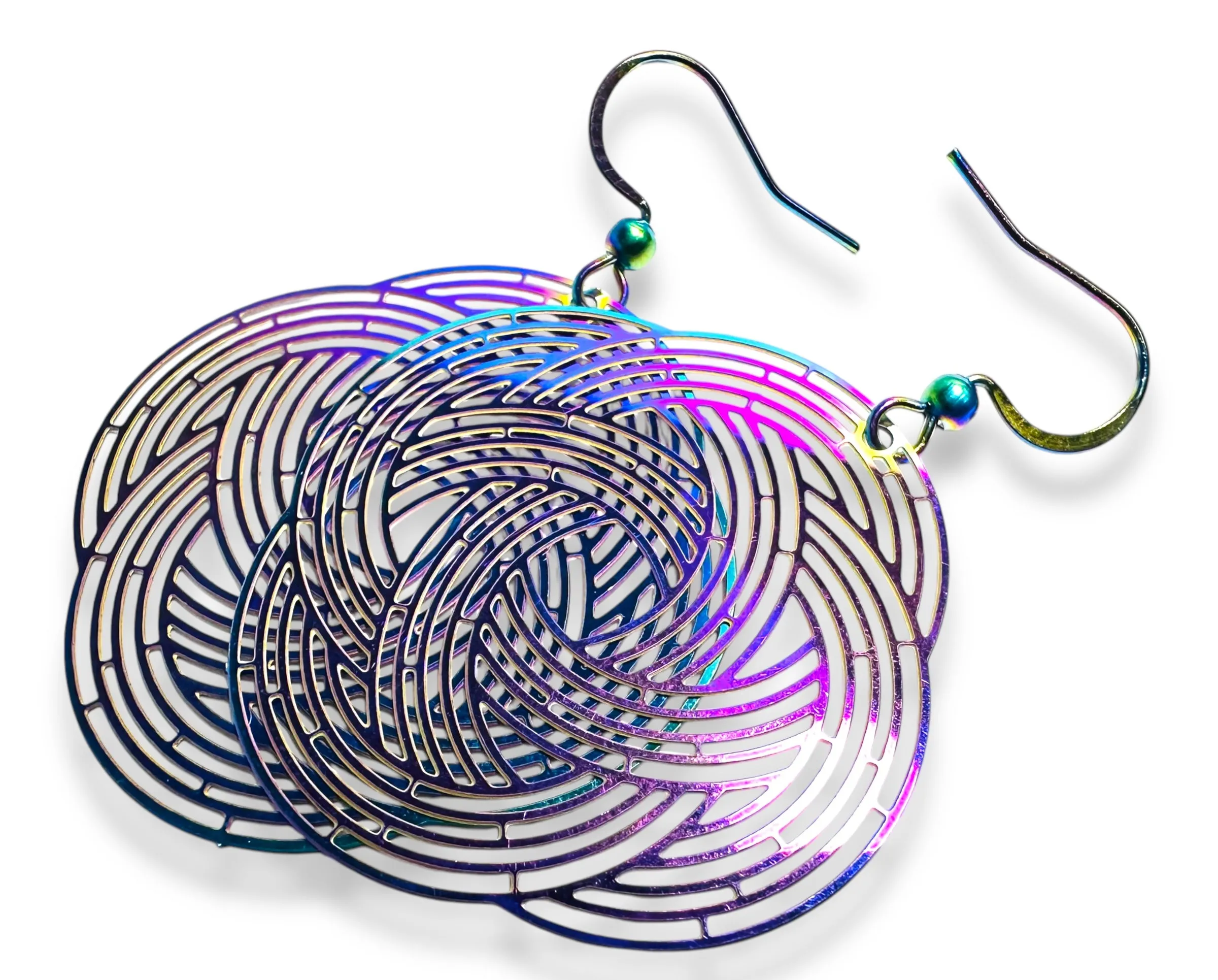 Colorful Laser and Steel  Earrings/Affordable Earrings/ Family Earrings /Nature Earrings