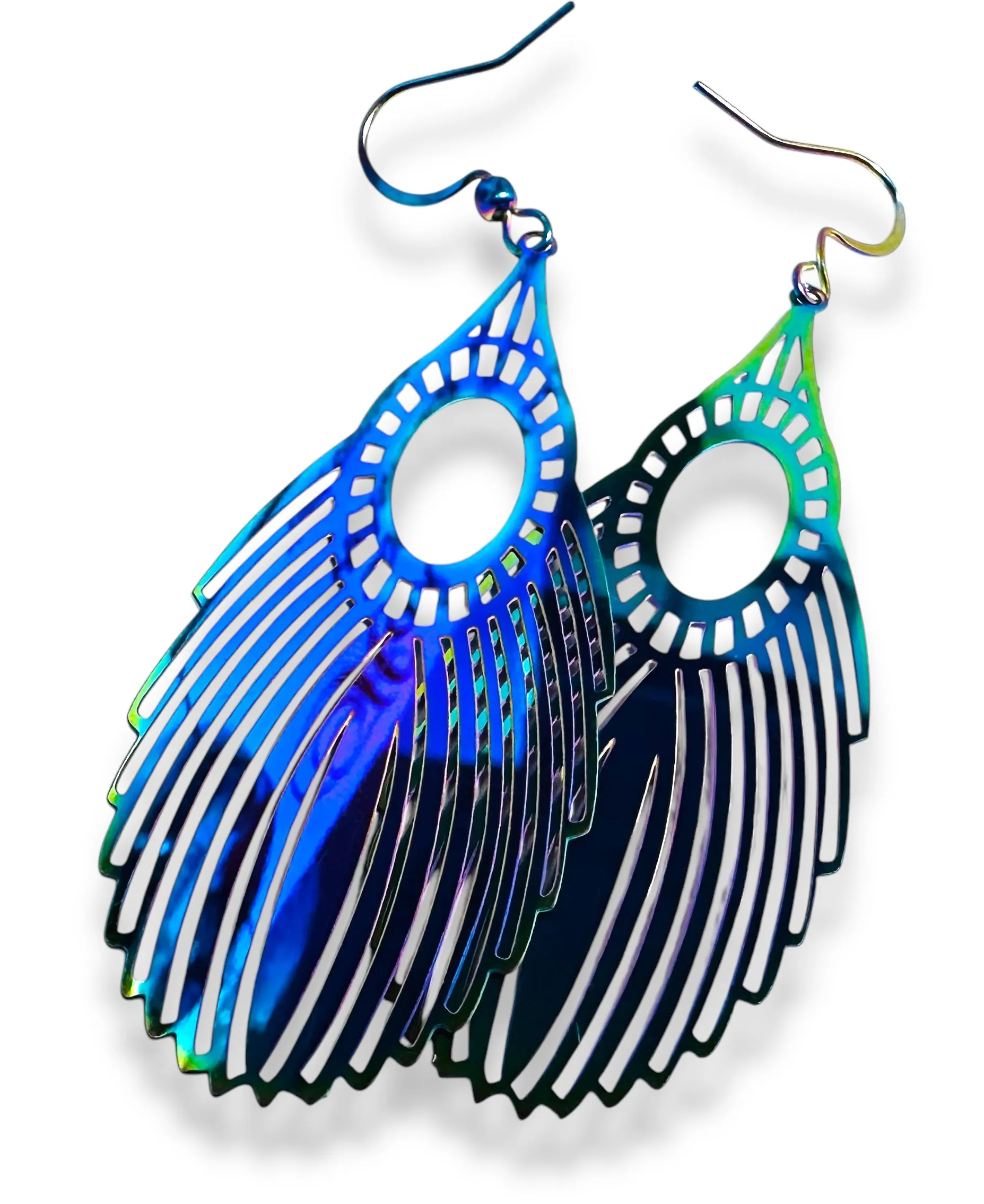 Colorful Laser and Steel  Earrings/Affordable Earrings/ Family Earrings /Nature Earrings