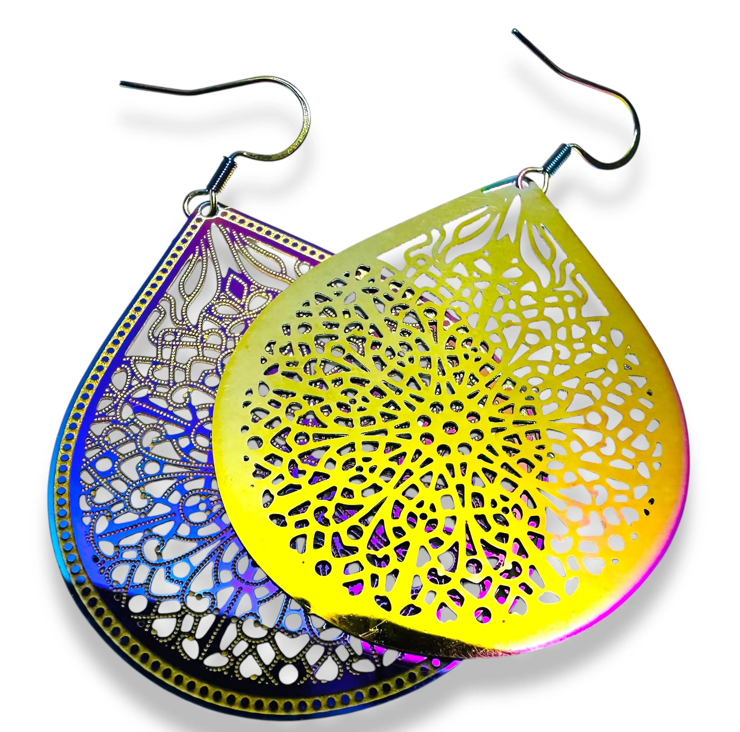 Colorful Laser and Steel  Earrings/Affordable Earrings/ Family Earrings /Nature Earrings