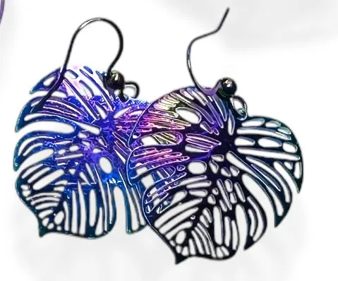 Colorful Laser and Steel  Earrings/Affordable Earrings/ Family Earrings /Nature Earrings