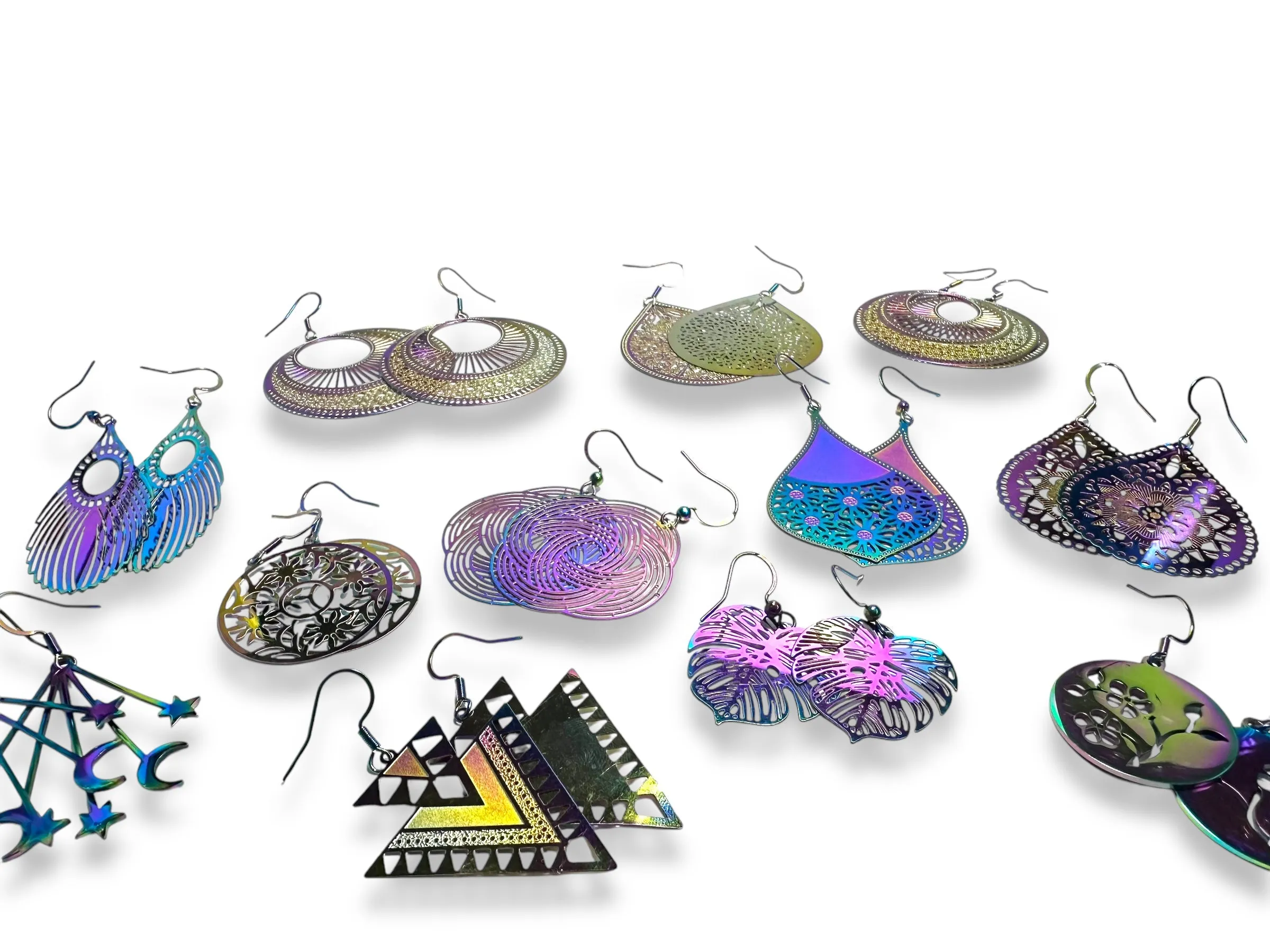 Colorful Laser and Steel  Earrings/Affordable Earrings/ Family Earrings /Nature Earrings
