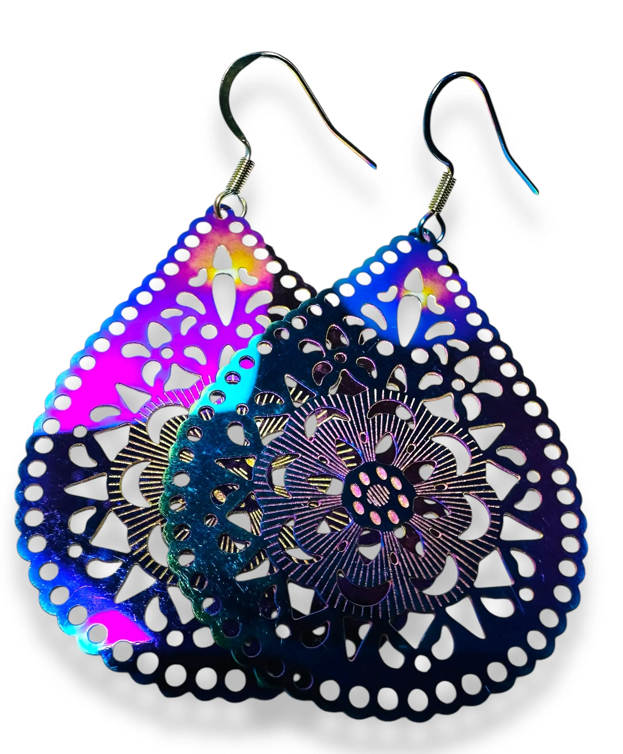 Colorful Laser and Steel  Earrings/Affordable Earrings/ Family Earrings /Nature Earrings