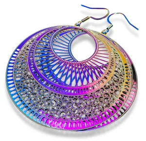 Colorful Laser and Steel  Earrings/Affordable Earrings/ Family Earrings /Nature Earrings