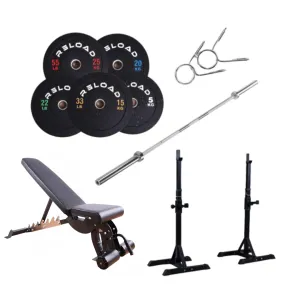 Commercial Squat Rack & Bumper Plate Home Gym Package [Package 16]