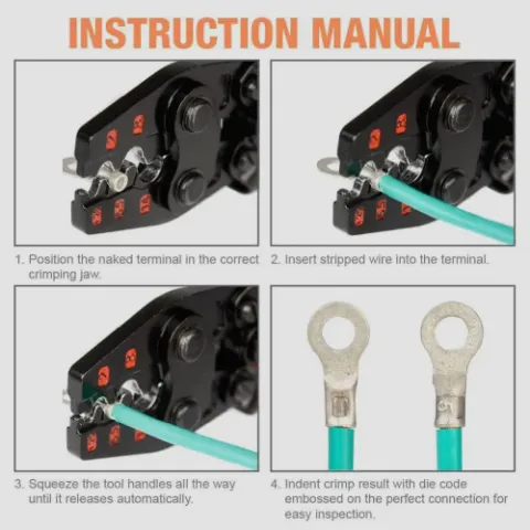 Compact Heavy Duty Indent Crimper (0.25-16.8mm²)