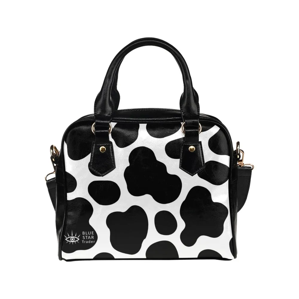 Cow Print Handbag Bowler Bag Purse