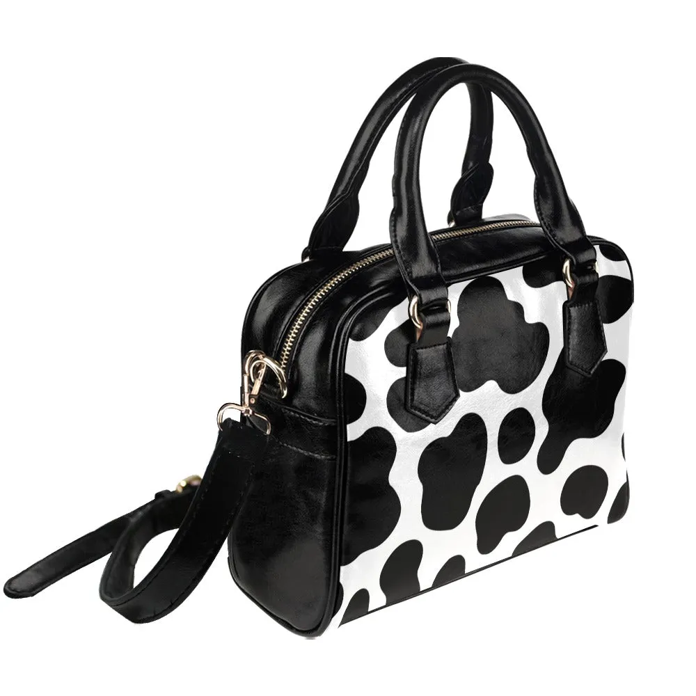 Cow Print Handbag Bowler Bag Purse