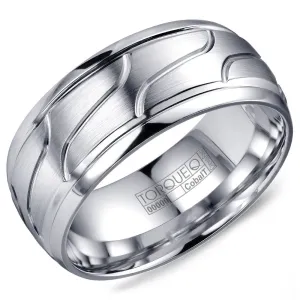 Crown Ring White Cobalt Wedding Band