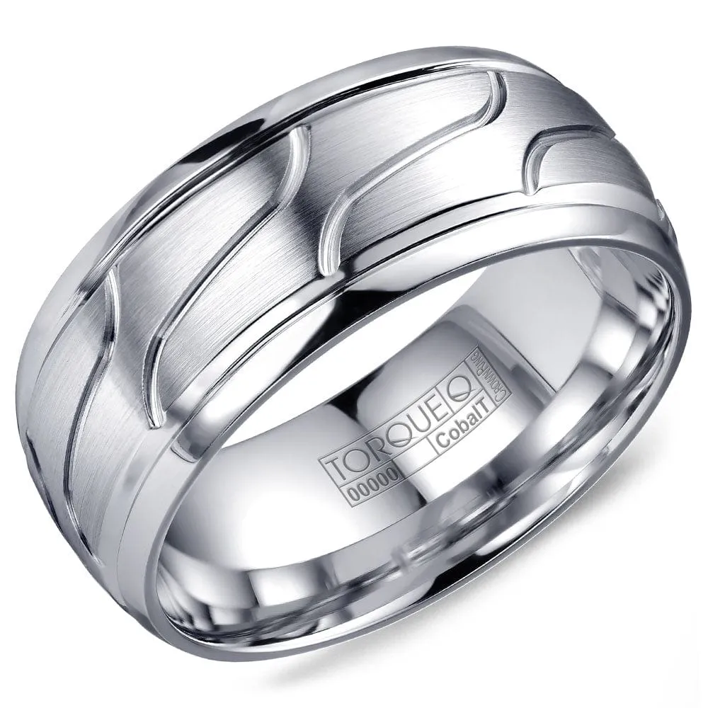 Crown Ring White Cobalt Wedding Band