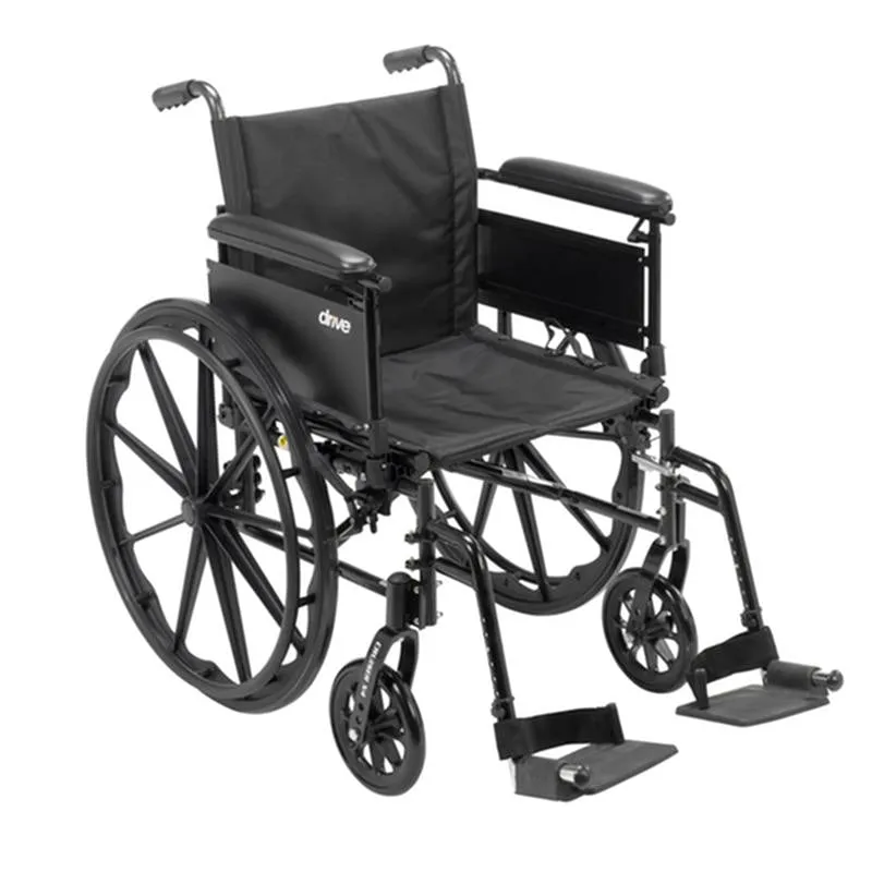 Cruiser X4 Lightweight Dual Axle Wheelchair with Adjustable Detachable Arms, Full Arms, Swing Away Footrests, 16" Seat - 1 Each