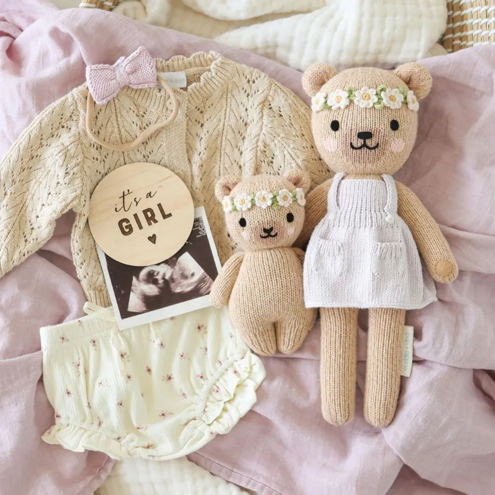 cuddle   kind Baby honey bear (ivory floral)