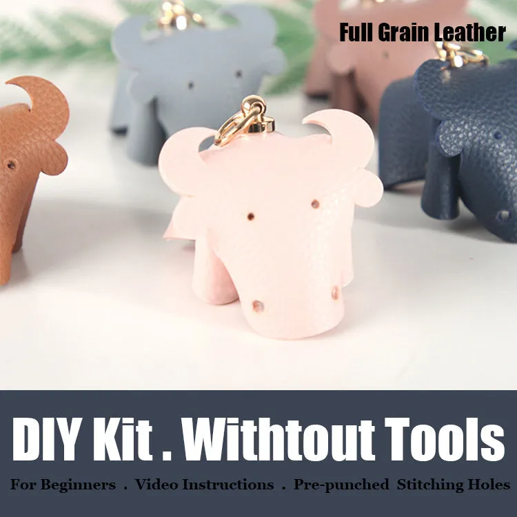 Cute DIY Leather Key Charms Kit DIY Leather Projects Leather Womens Bag Charms DIY Leather KeyRing Kit
