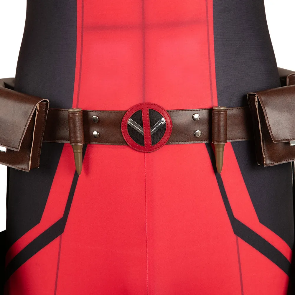 Deadpool 3 Wade Wilson Red Printed Combat Jumpsuit Cosplay Costume Outfits