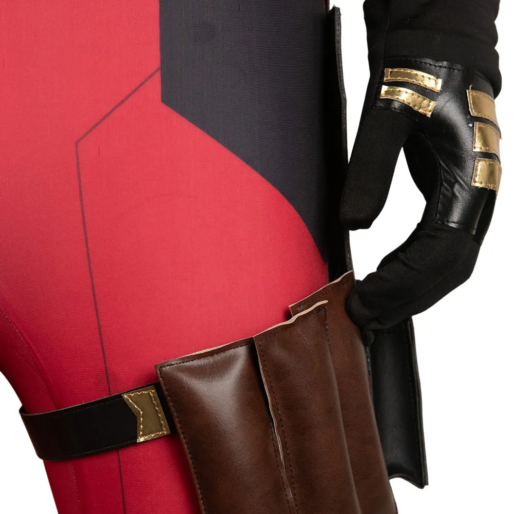 Deadpool 3 Wade Wilson Red Printed Jumpsuit Cosplay Costume Outfits