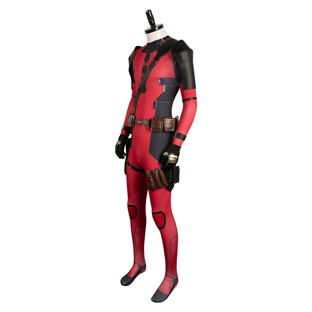 Deadpool 3 Wade Wilson Red Printed Jumpsuit Cosplay Costume Outfits