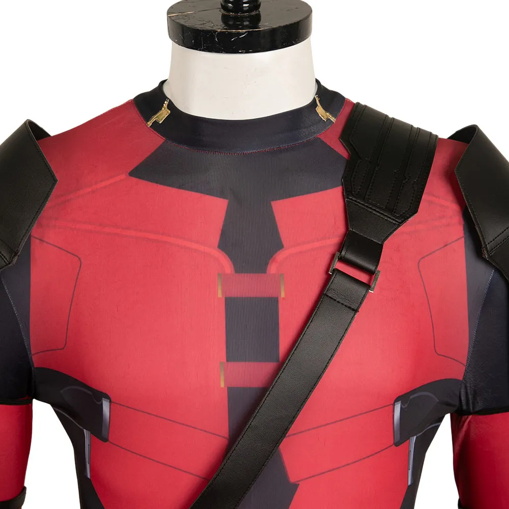 Deadpool 3 Wade Wilson Red Printed Jumpsuit Cosplay Costume Outfits