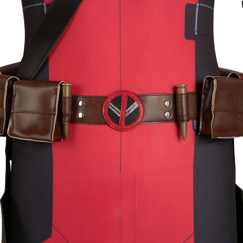 Deadpool 3 Wade Wilson Red Printed Jumpsuit Cosplay Costume Outfits