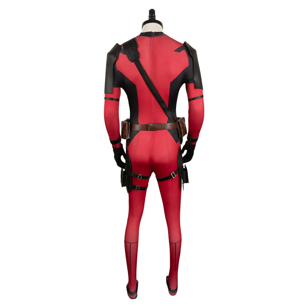 Deadpool 3 Wade Wilson Red Printed Jumpsuit Cosplay Costume Outfits