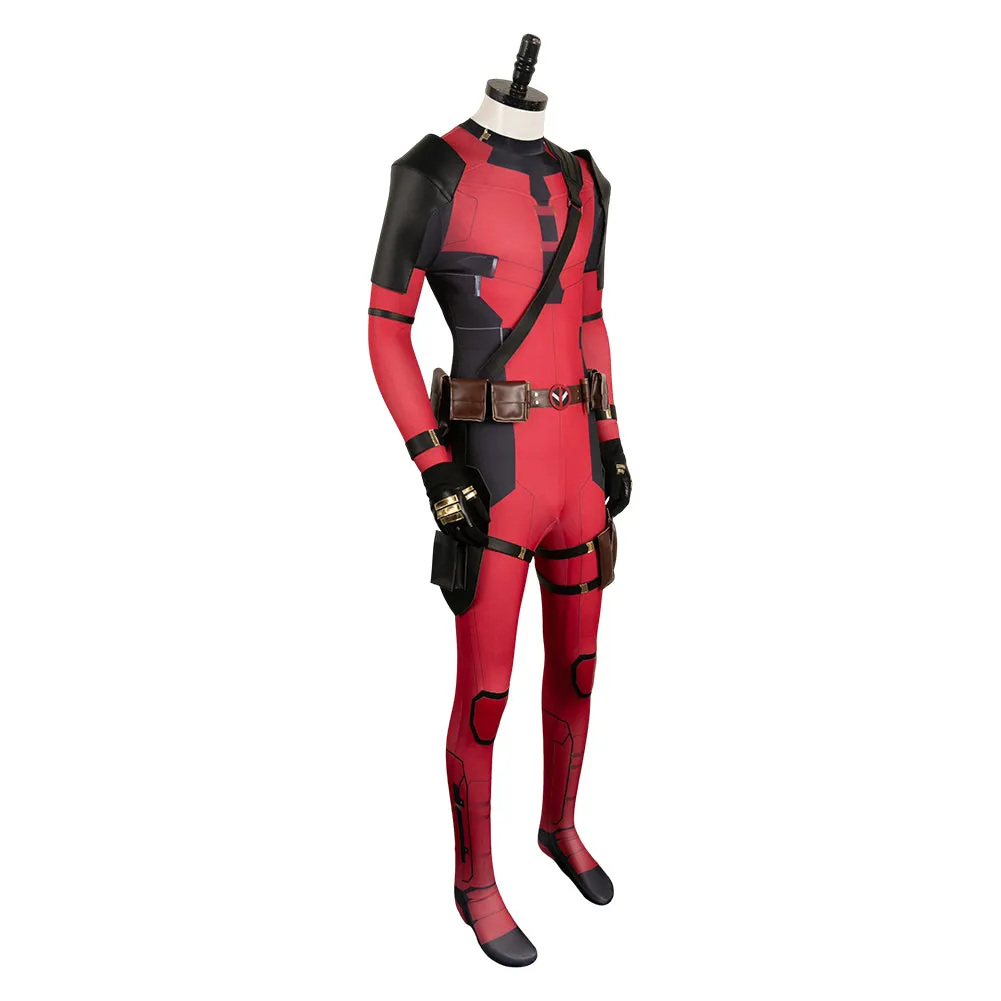Deadpool 3 Wade Wilson Red Printed Jumpsuit Cosplay Costume Outfits