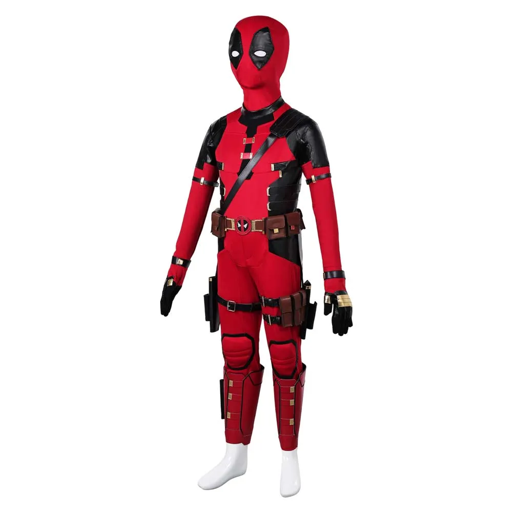 Deadpool Wade Wilson Kids Red Set Cosplay Costume Outfits Halloween Carnival Suit