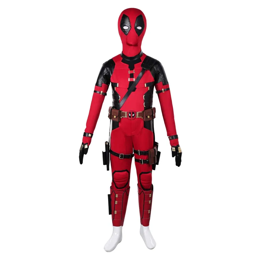 Deadpool Wade Wilson Kids Red Set Cosplay Costume Outfits Halloween Carnival Suit