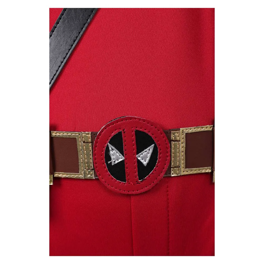 Deadpool Wade Wilson Kids Red Set Cosplay Costume Outfits Halloween Carnival Suit