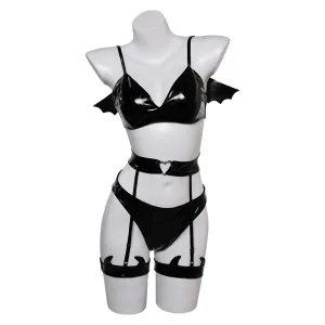 Devil Bat 3 Black Lingerie For Women Cosplay Costume Outfits Halloween Carnival Suit