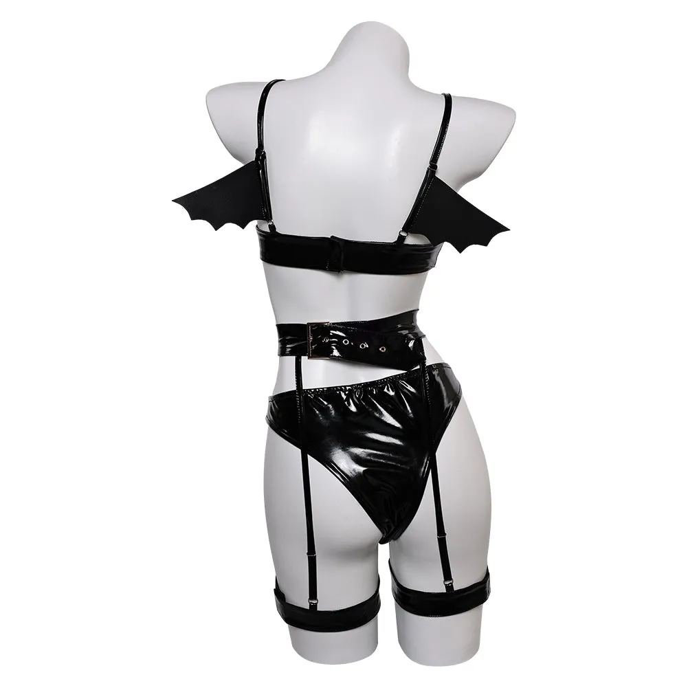 Devil Bat 3 Black Lingerie For Women Cosplay Costume Outfits Halloween Carnival Suit