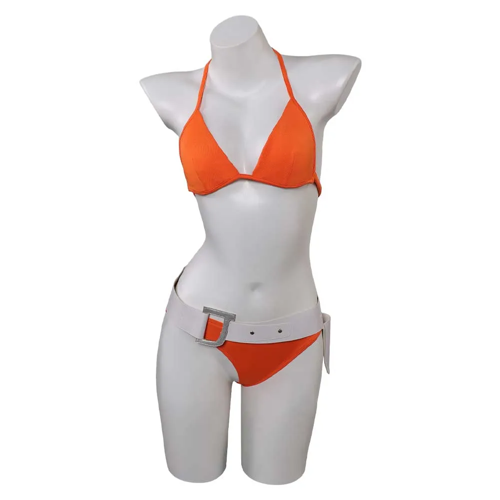 Die Another Day Jinx Johnson Orange Sexy BIKINIS Swimsuit Swimwear Cosplay Costume Outfits