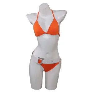 Die Another Day Jinx Johnson Orange Sexy BIKINIS Swimsuit Swimwear Cosplay Costume Outfits
