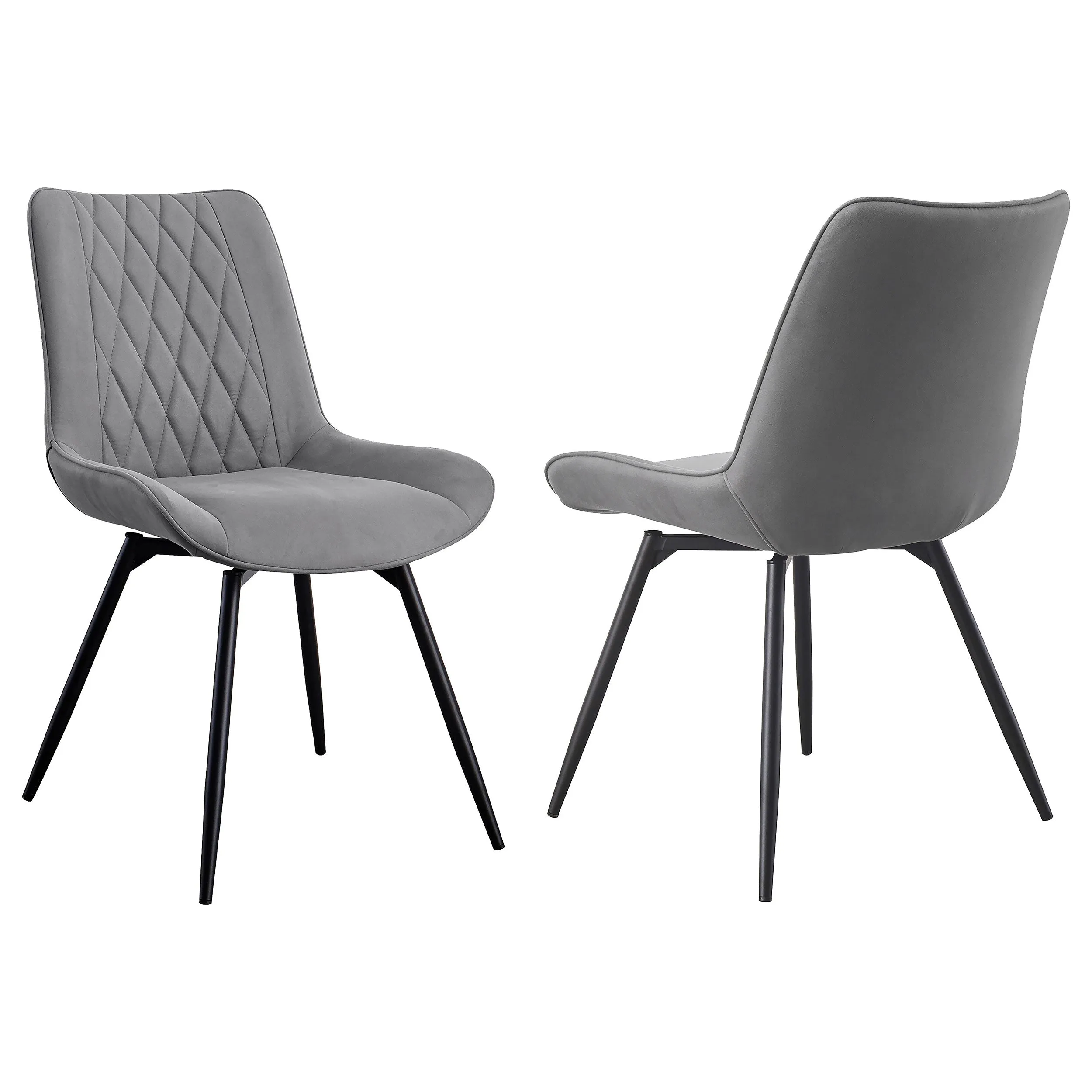 Diggs Upholstered Swivel Dining Side Chair Grey (Set of 2)