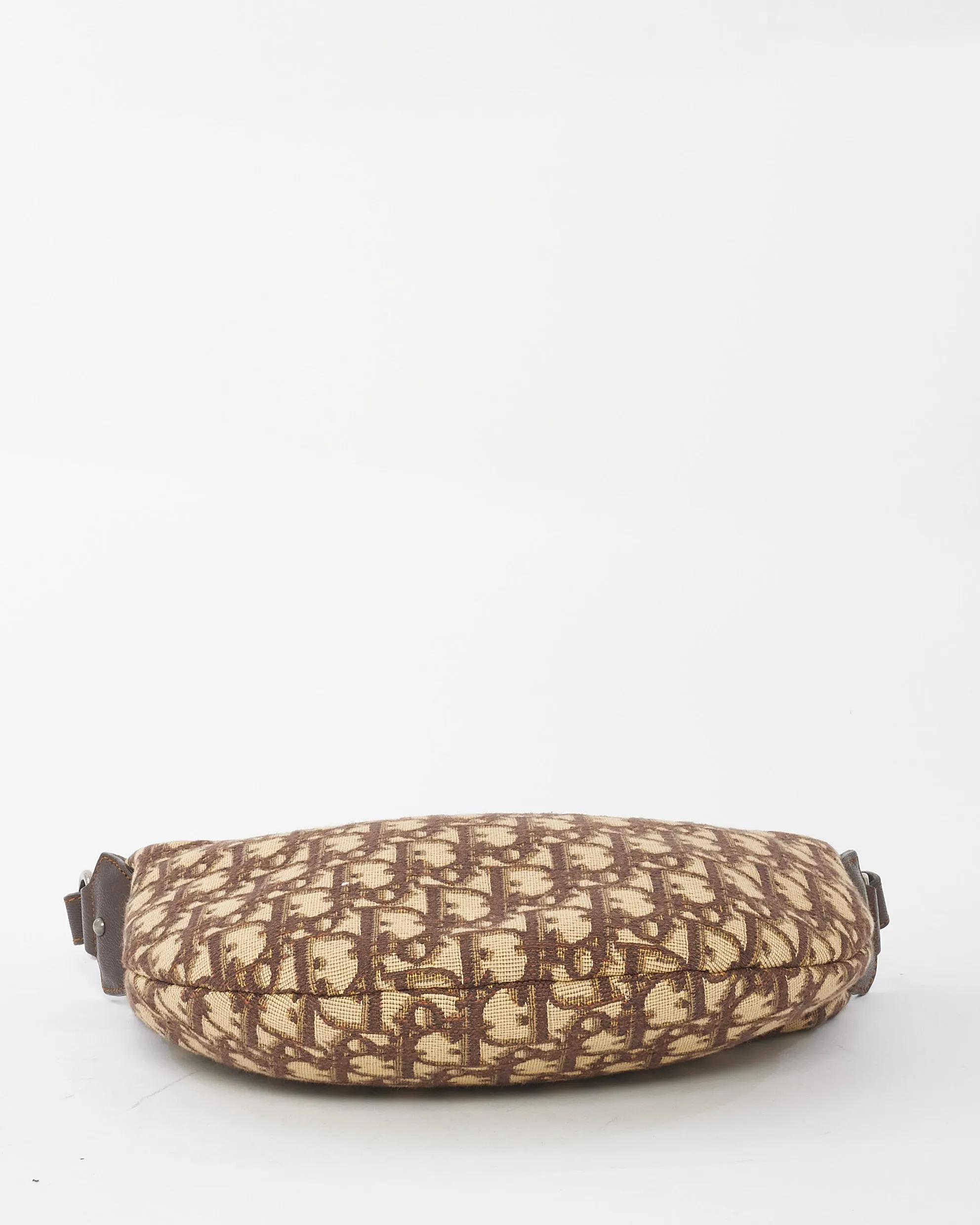 Dior Brown Monogram Oblique Canvas Buckle Hobo Bag