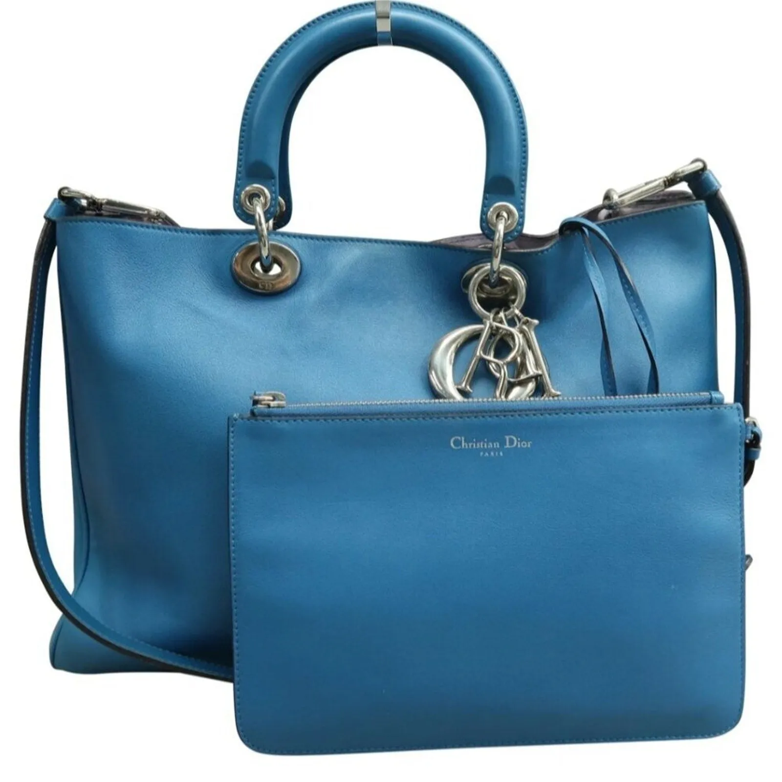 Dior VIP Blue Leather Satchel Bag