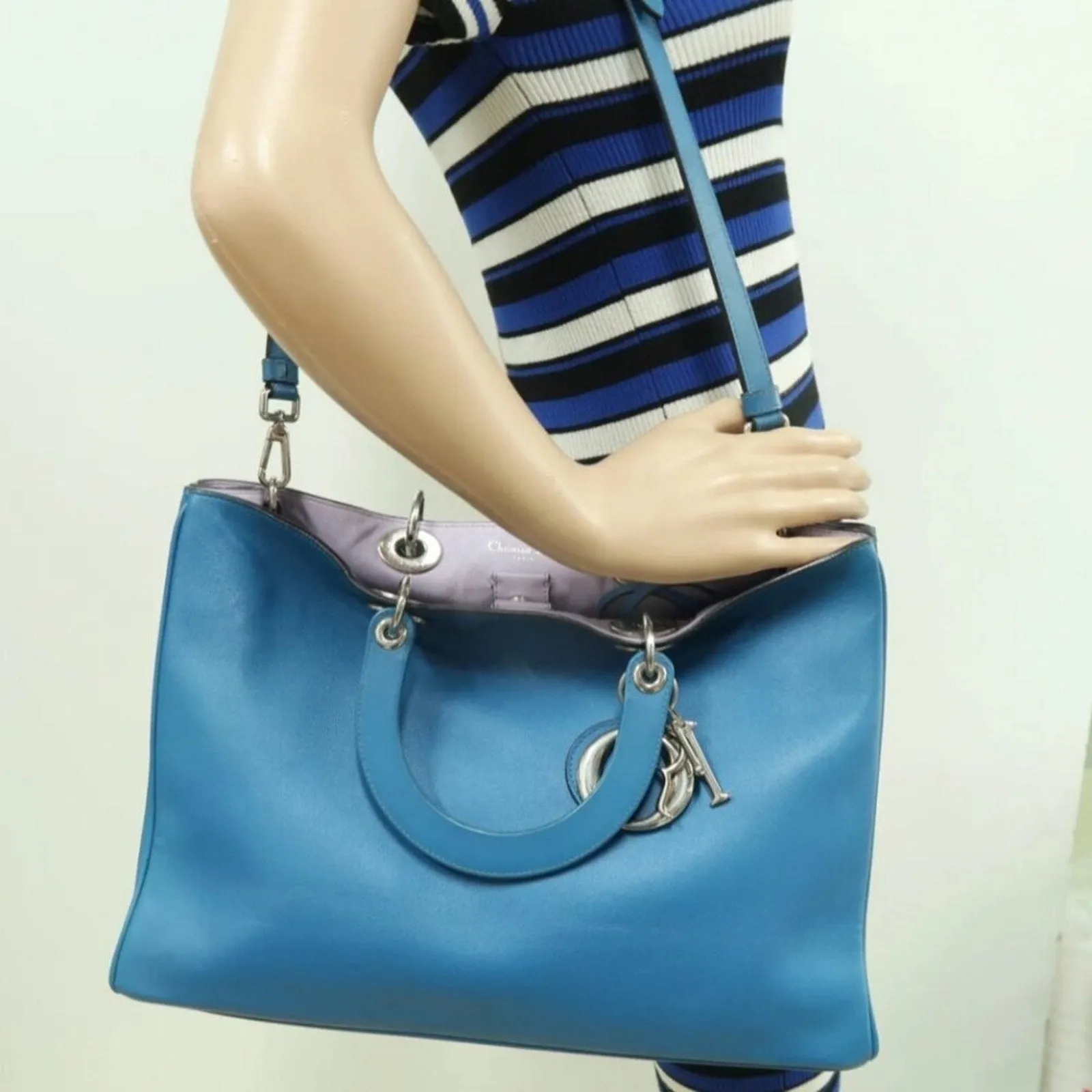 Dior VIP Blue Leather Satchel Bag