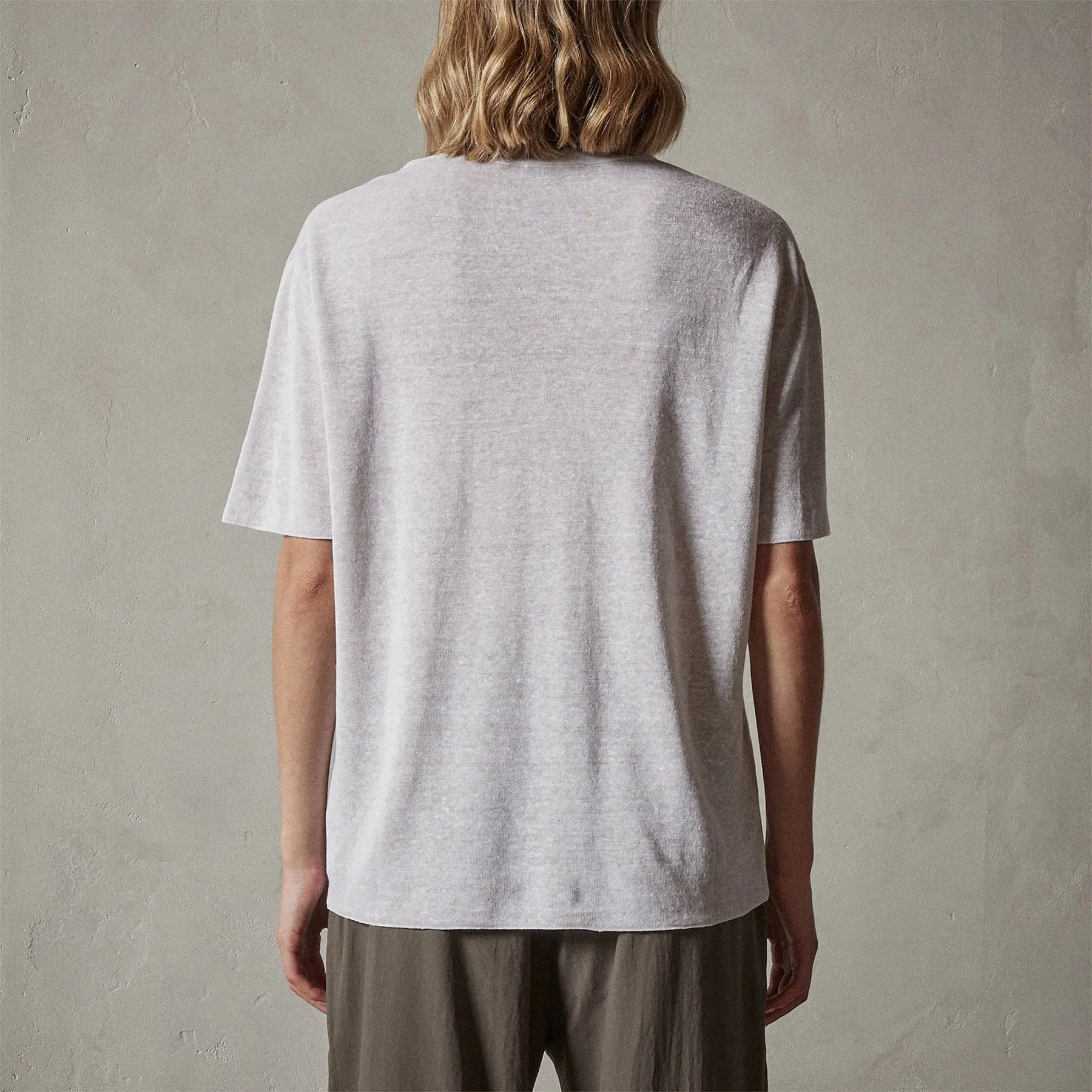 Dunes Linen Crew - White/Natural