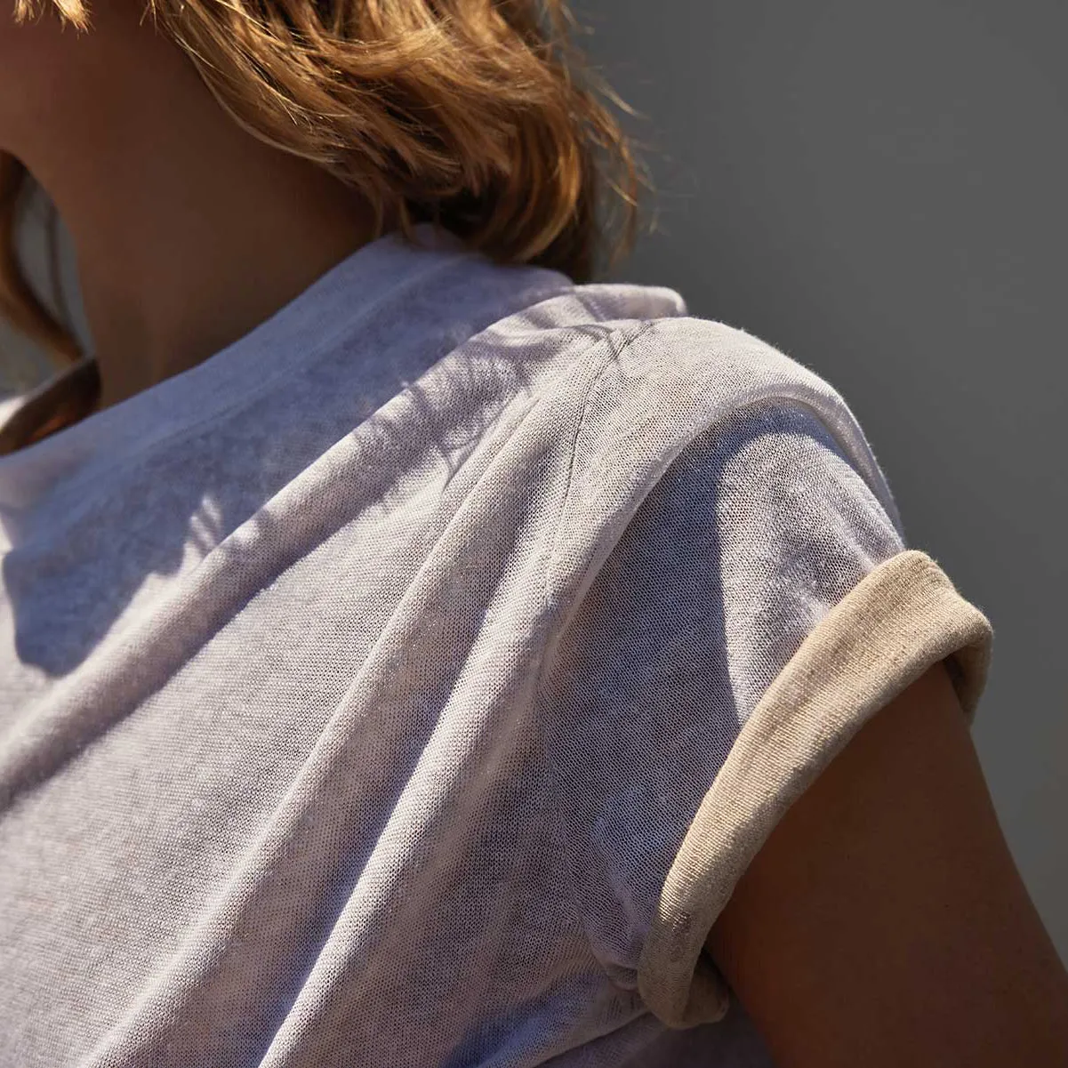 Dunes Linen Crew - White/Natural