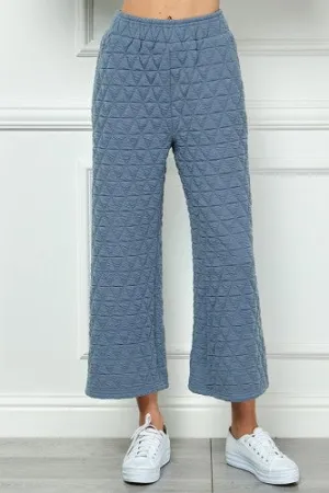 Dusty Blue Quilted Pant
