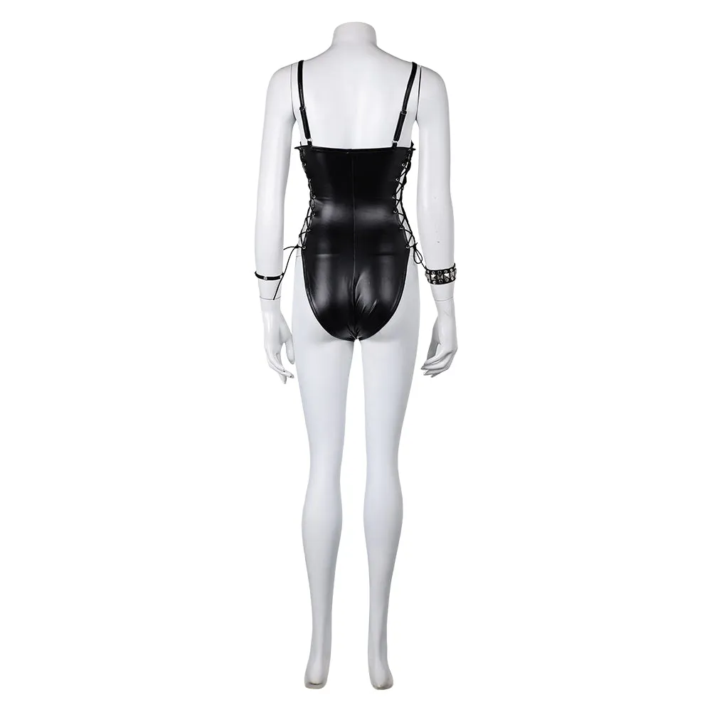 Elvira: Mistress of the Dark Elvira Halloween Sexy Leather Suit Set Cosplay Costume Outfits