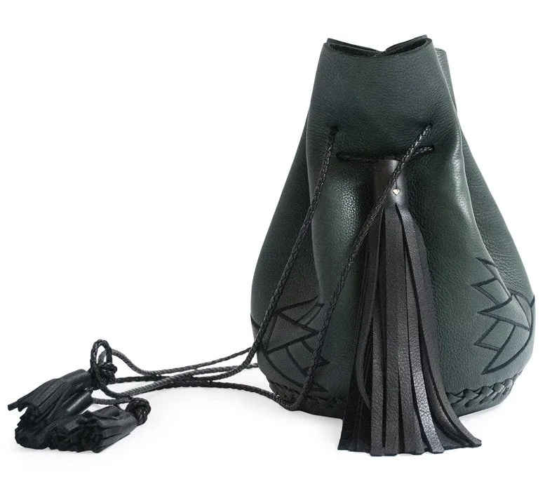 Embroidered Lotus Bullet Bag