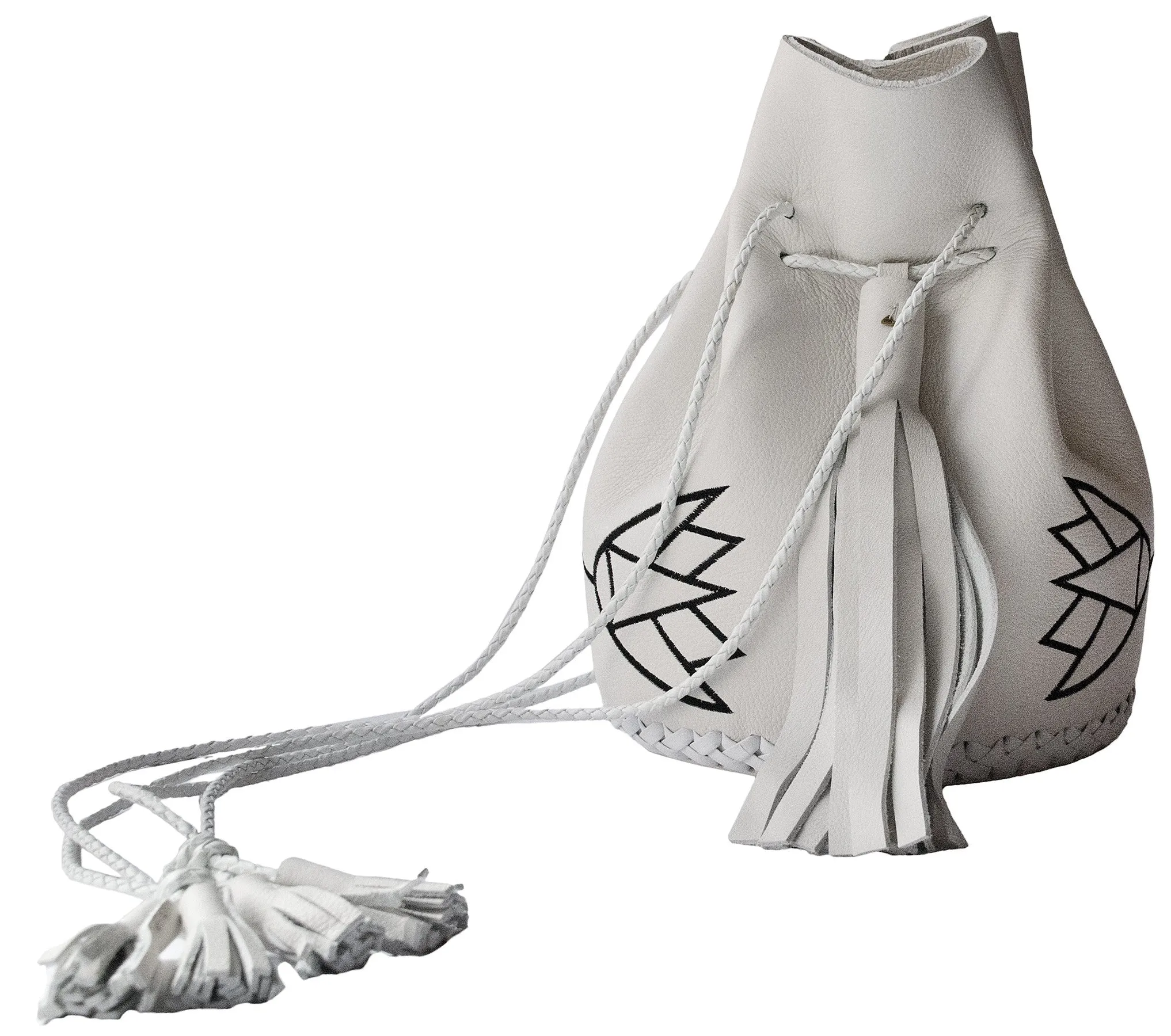 Embroidered Lotus Bullet Bag