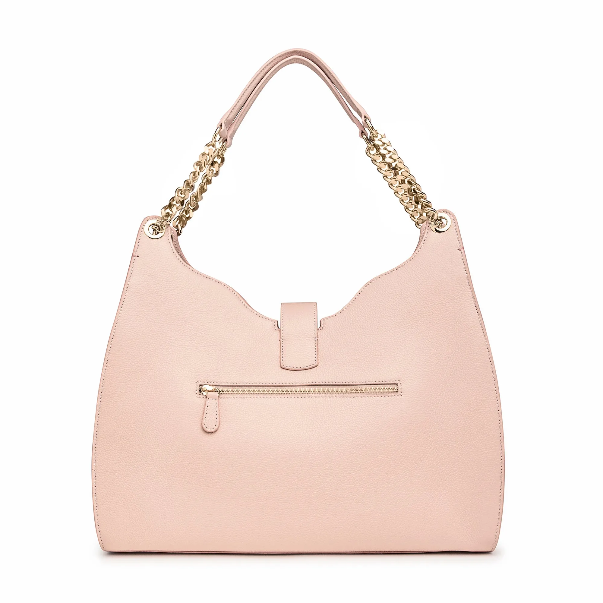 Empire Cheetah Hobo Bag: Designer Shoulder Bag in Nude-Pink Leather