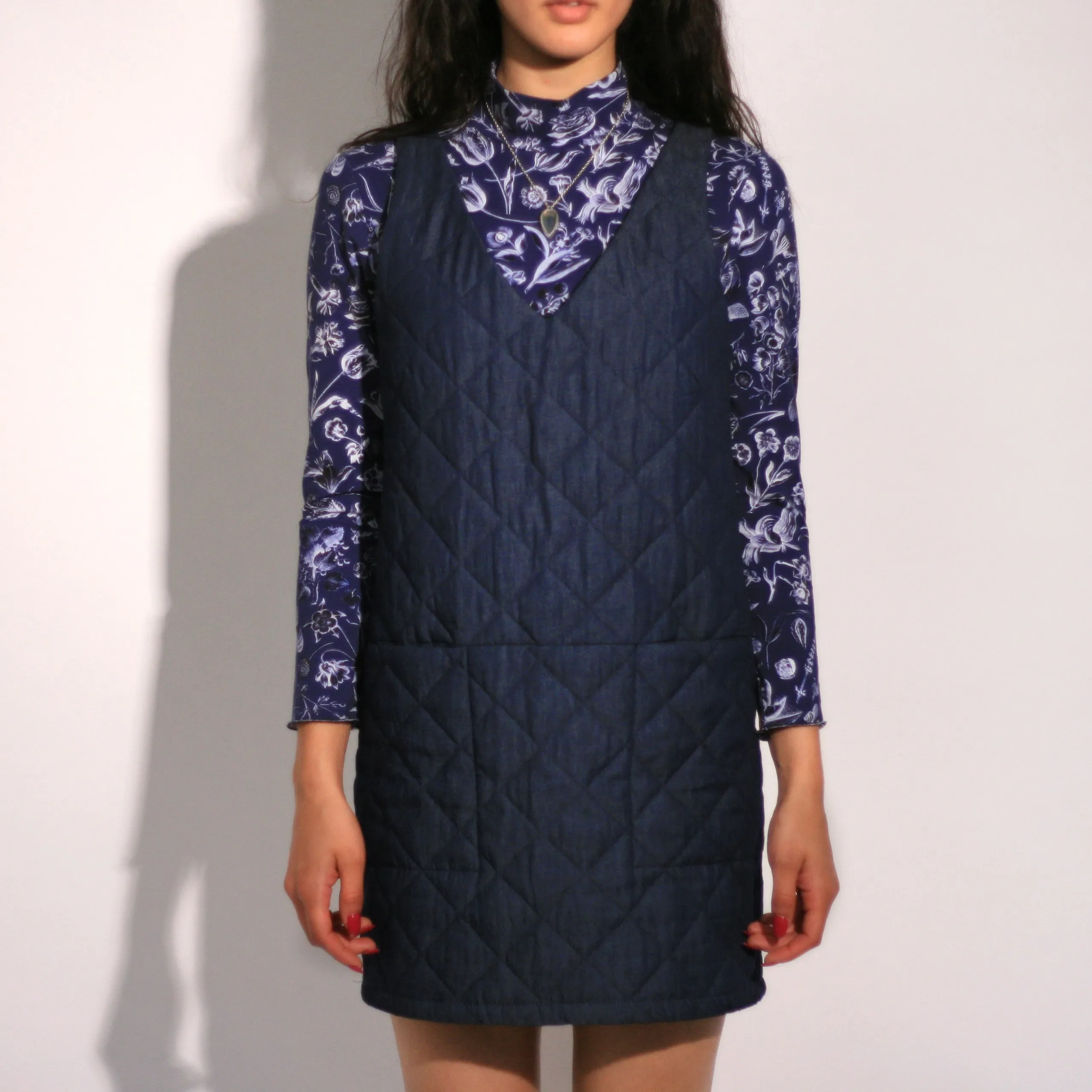 Eve Gravel  Love Story Quilted Denim Dress