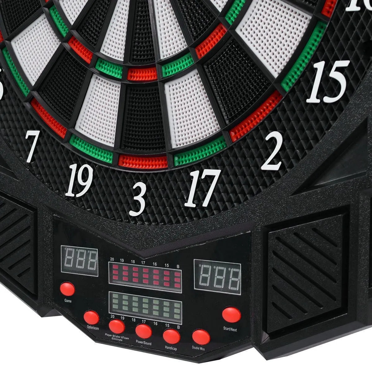 Exclusive Compact Electronic Game Room Dart Board Cabinet Set