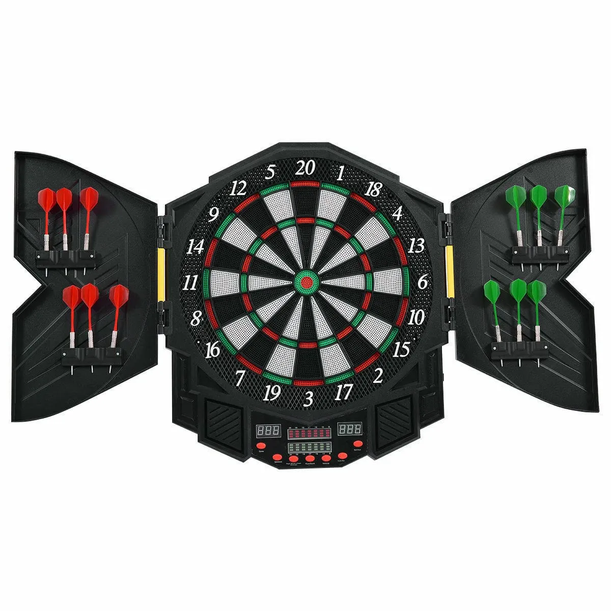 Exclusive Compact Electronic Game Room Dart Board Cabinet Set