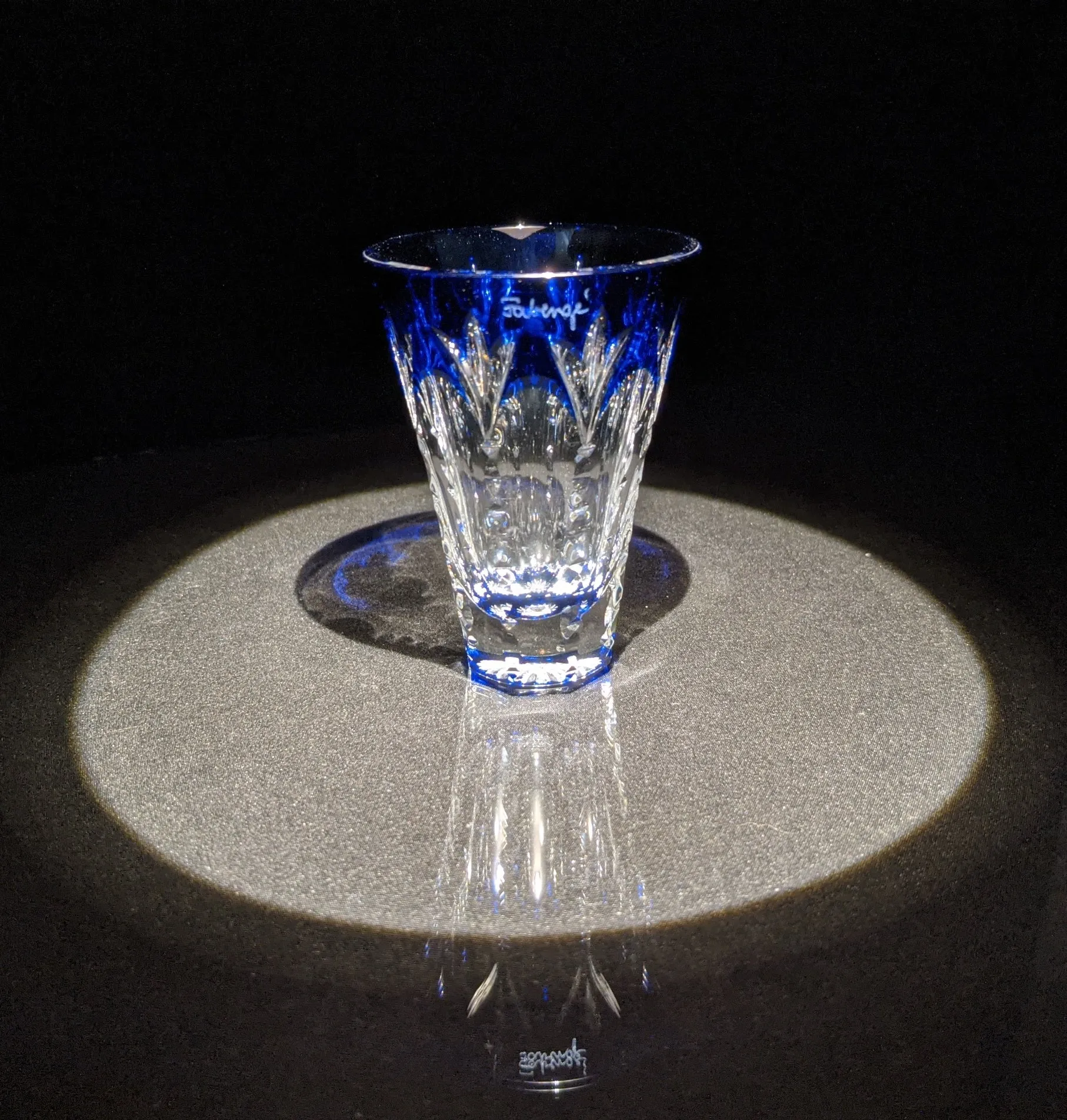 Faberge Crystal Ice Bucket with shot glasses