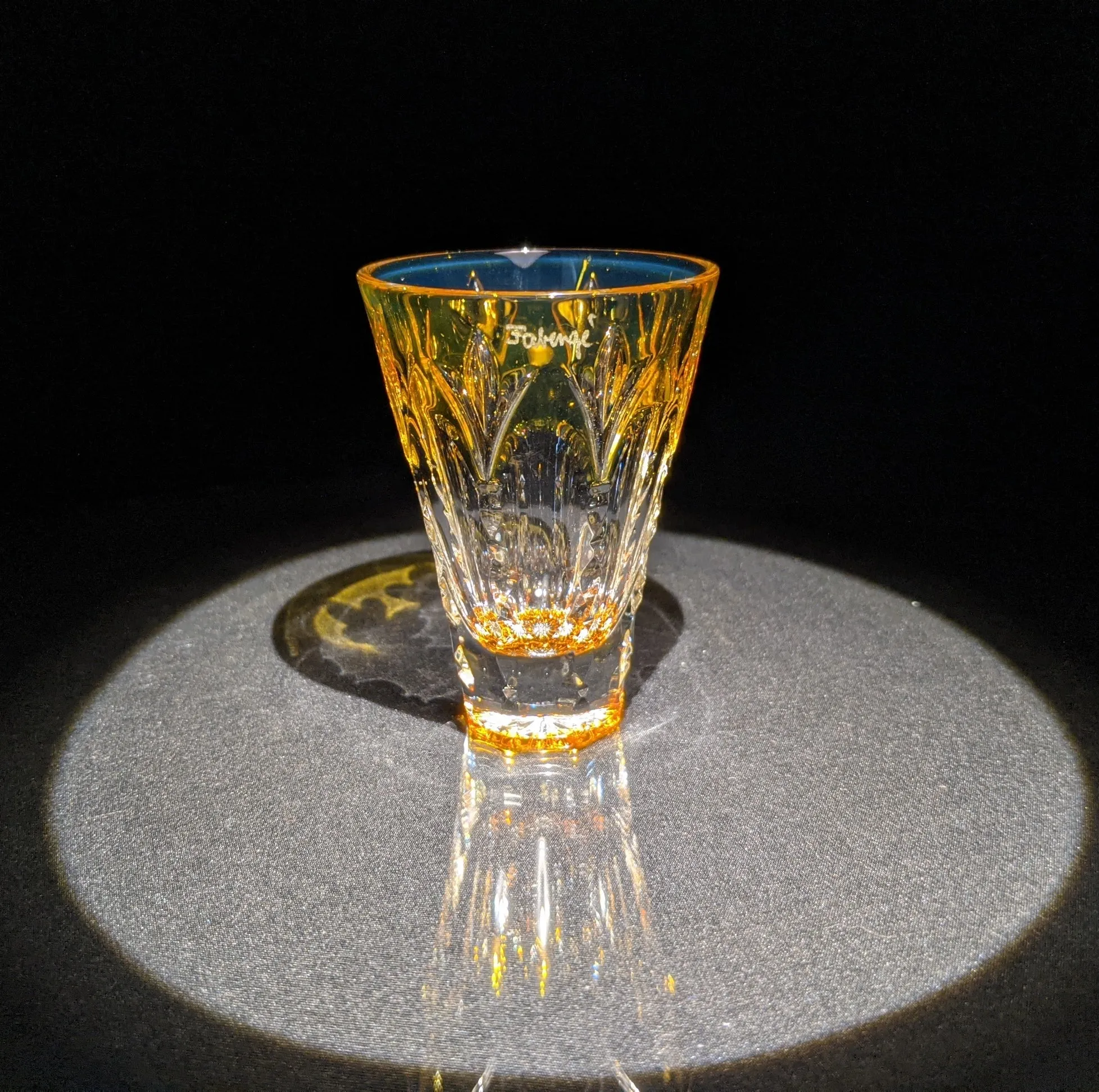 Faberge Crystal Ice Bucket with shot glasses
