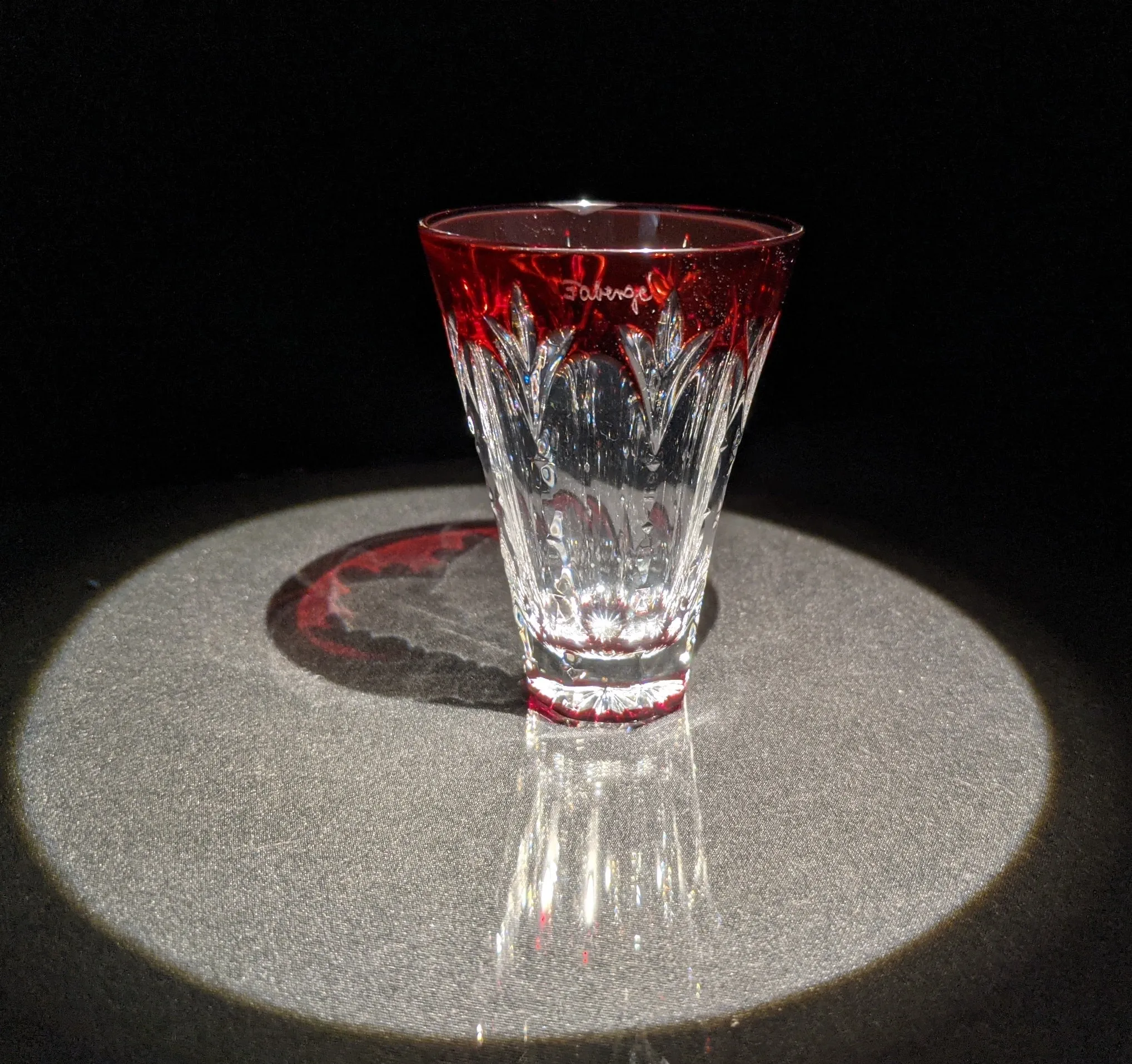 Faberge Crystal Ice Bucket with shot glasses