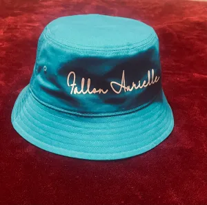 Fallon Aurielle Signature Classic Bucket Hat (Teal & White)
